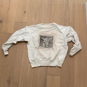Anine Bing White Graphic Sweater